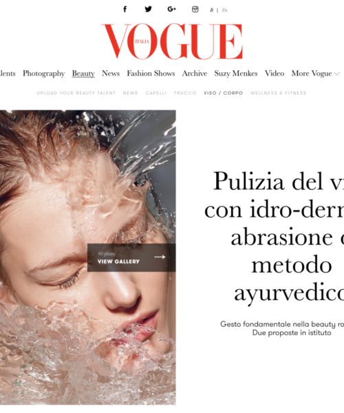 Vogue – Pulizia del viso con idro-dermo-abrasione o metodo ayurvedico
